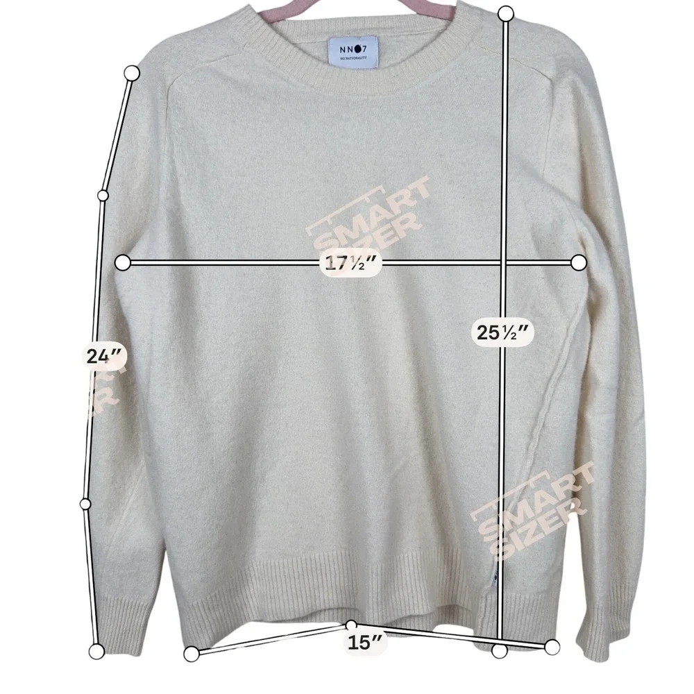 NN07 Edward 6333 Wool Crewneck Sweater Mens XL Off White Italian‎ Yarn Knit